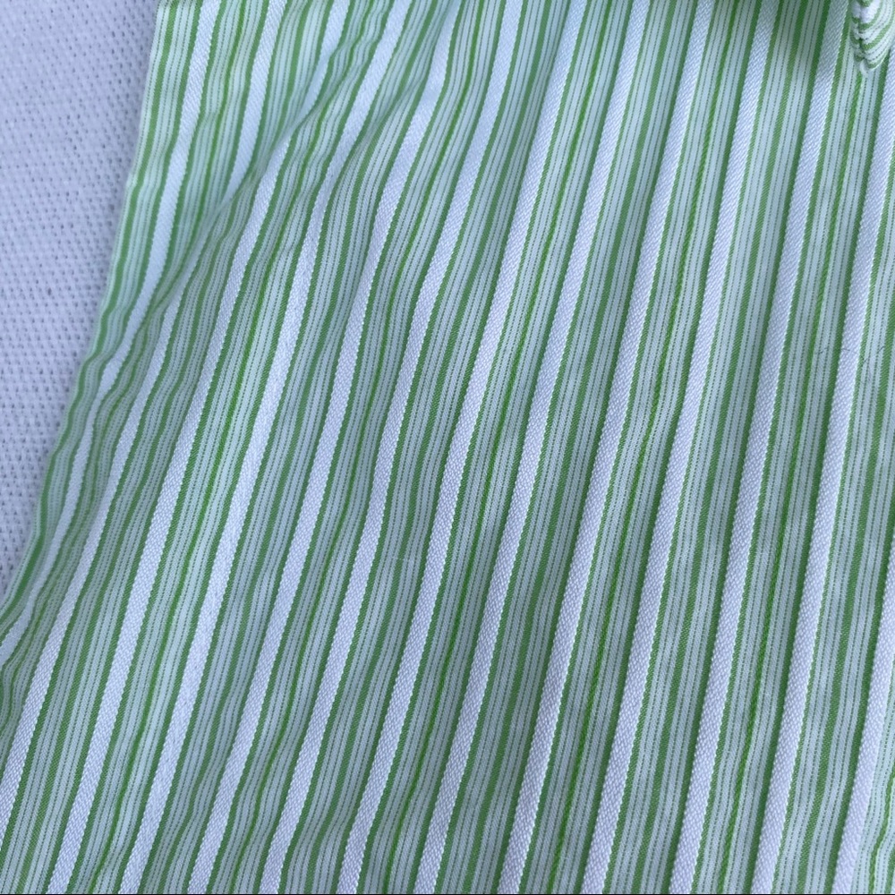 Talbots | Textured Green Stripe Button Down Shirt - image 5